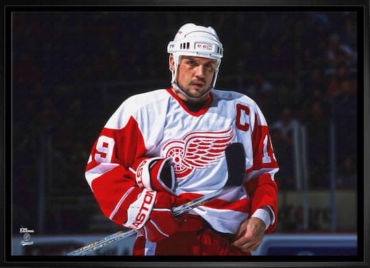 Steve Yzerman 20" x 29" Framed Canvas Red Wings-H 31.5" x 22.5"
